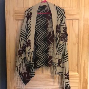 A knit cardigan